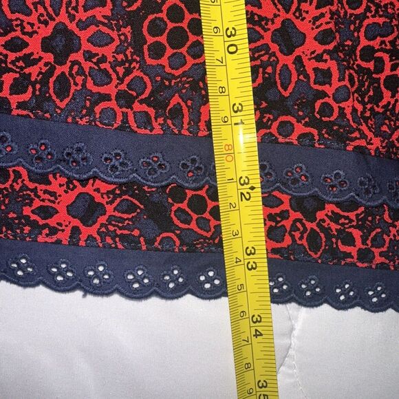 NWT Free People Tabitha Mini Dress Black Combo Red Sze Women Large Casual Eyelet - Picture 12 of 14